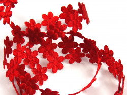 Aplikacje kwiatki 15mm - czerwone