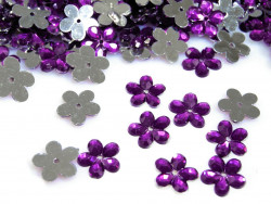 Kwiatki akrylowe 12mm purpurowe