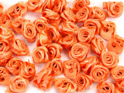 Atłasowe różyczki 5szt - pomarańczowe