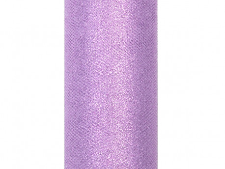 Tiul z brokatem fioletowy jasny 15x25cm