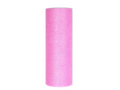 Tiul z brokatem różowy jasny 15x25cm