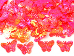 Cekiny motylki 22mm różowe
