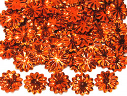 Cekiny kwiatki 22mm promienie rude pomarańczowe