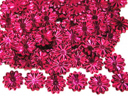 Cekiny kwiatki 22mm promienie amarantowe różowe