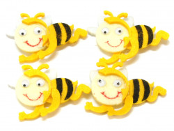 Aplikacje z filcu pszczółki 4szt przylepiec