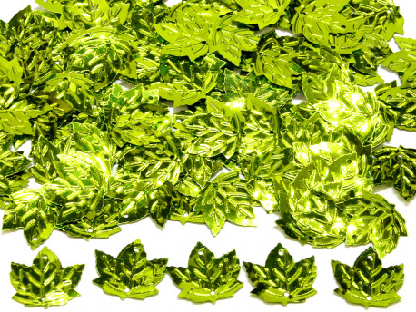 Cekiny liście 21x23mm zielone jasne