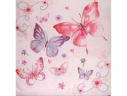 Serwetki Decoupage - Różowe motyle