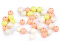 Koraliki kulki 7,5mm żółte morelowe perłowe 50szt. błyszczące