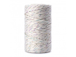 sznurek bawełniany 3mm naturalny multicolor 200m