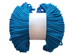 Sznurek poliestrowy dziany 4mm niebieski 50m