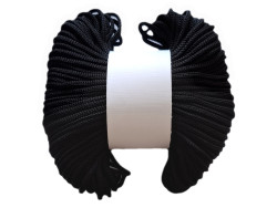 Sznurek poliestrowy dziany 4mm czarny 50m