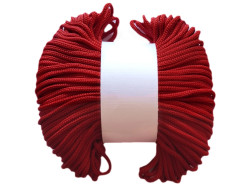 Sznurek poliestrowy dziany 4mm czerwony 50m