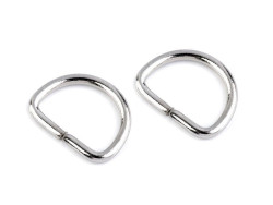 Półkole metalowe 20mm / 3mm srebrne