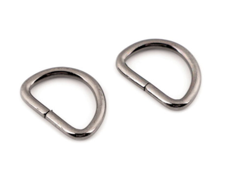 Półkole metalowe 20mm / 3mm grafitowe