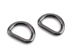 Półkole metalowe 20mm / 4mm grafitowe