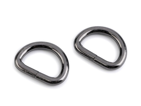 Półkole metalowe 20mm / 4mm grafitowe