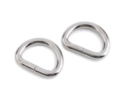 Półkole metalowe 20mm / 4mm srebrne