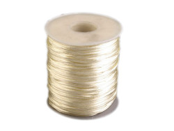 80-100m sznurek satynowy 1mm kremowy