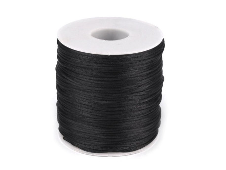 100m sznurek satynowy 1mm czarny