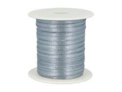 Wstążka satynowa 3mm rolka - szara srebrna
