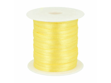 wstążka satynowa 3mm żółta rolka 91m