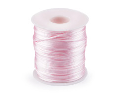 80-100m sznurek satynowy 1mm różowy jasny